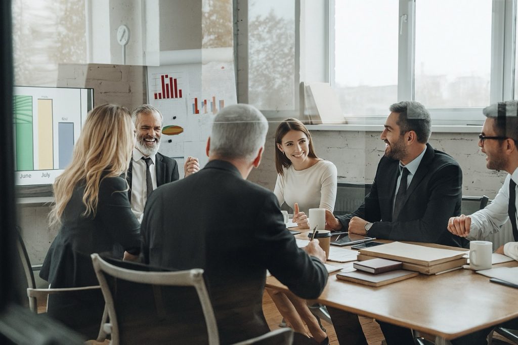 Lead2Sales-Lighthouseminds-Führungskräfteentwicklung-Meetingraum mit Menschen